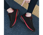 Men Sneakers Lightweight Running Sport Shoes Walking Casual Breathable Shoes Non-Slip Comfortable Big Size Chaussure Homme-Red