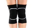 Knee Pads Dancer Training Exercise Climbing Adult Kids Roller Skating Knee Pads with Sponge - Black.