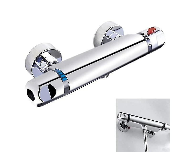 Chrome Thermostatic Bar Shower Mixer Valve Anti Scald Tap