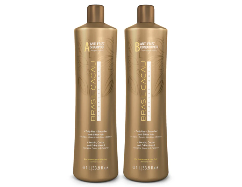 Brasil Cacau Anti Frizz Shampoo & Conditioner 1 Litre Duo