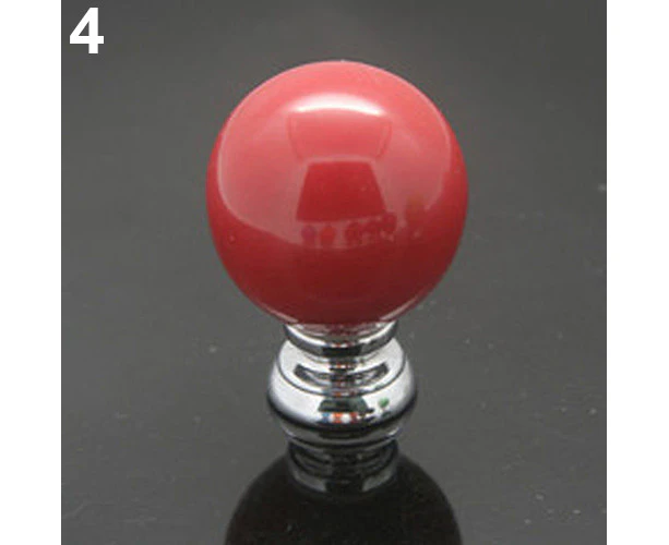 Polaris Vintage Ceramic Door Knob Cabinet Drawer Wardrobe Cupboard Kitchen Pull Handle-Red Ball