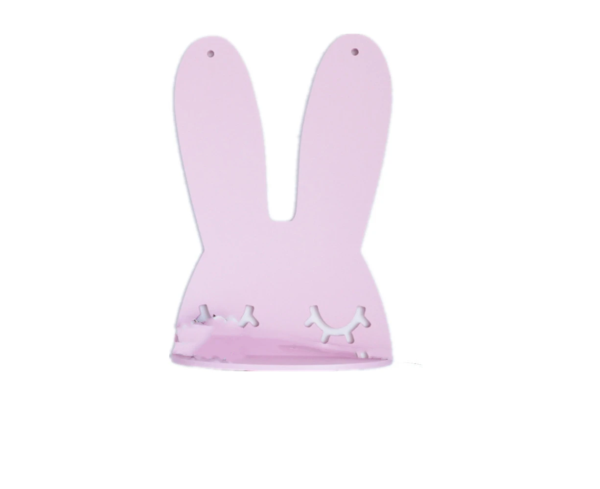 Wooden Rabbit Style Partition Rack Solid Wood Children Room Decoration Photography Props(Pink)