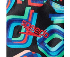 Speedo Girl's Digital Allover Leaderback Swimsuit - Black/ Red/ Pink/ Blue