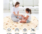 Burritos Blanket, Tortilla Throw Blanket, Novelty Tortilla Blanket For The Family, Cozy Flannel Taco Blanket - 120CM