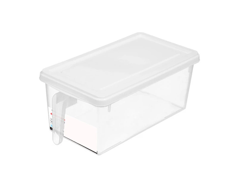 Rectangular Food Storage Container with Handle PP Refrigerator Fruit Storage Box for Home-White