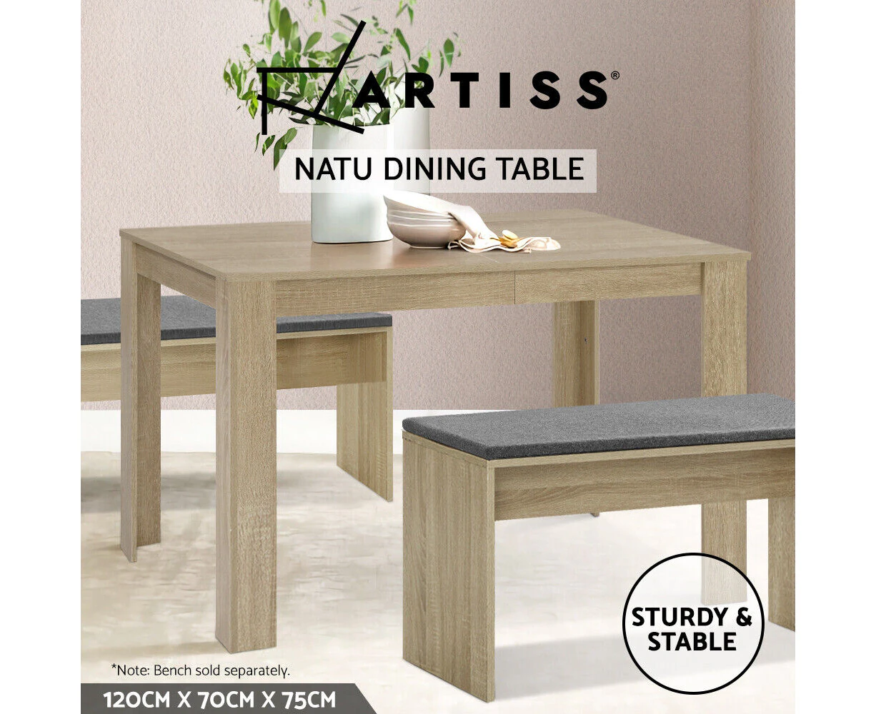 Artiss Dining Table 4 Seater Wooden Kitchen Tables Oak 120cm Cafe Restaurant