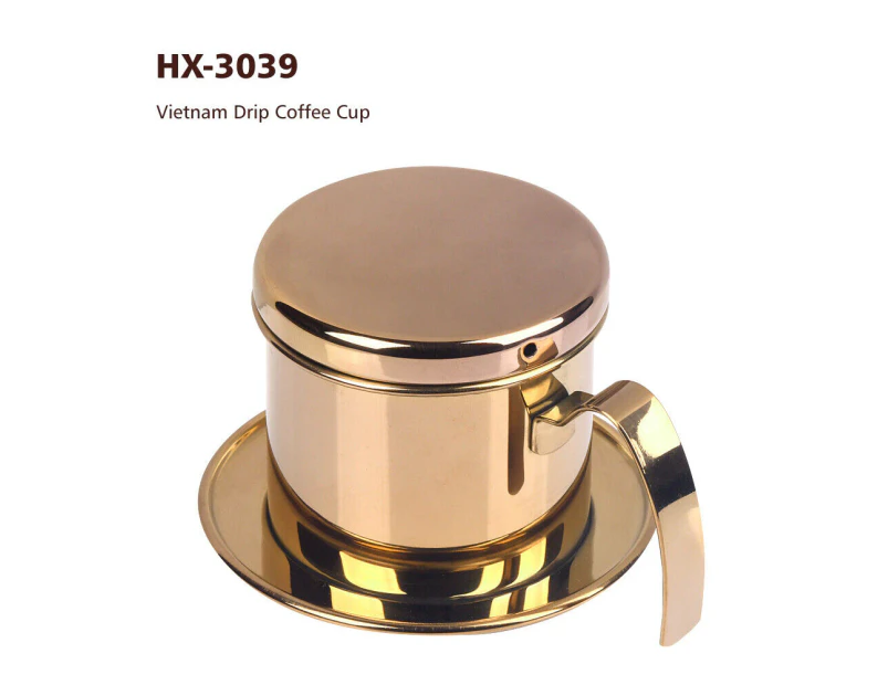 Vietnamese Coffee Filter Cup Coffee Drip Filter Maker Coffee Pot Rose Gold - Hx-3039