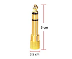 6.35mm 1/4 inch Male to 3.5mm 1/8 inch Female Stereo Headphone Adapter Audio Jack Plug Gold Plated