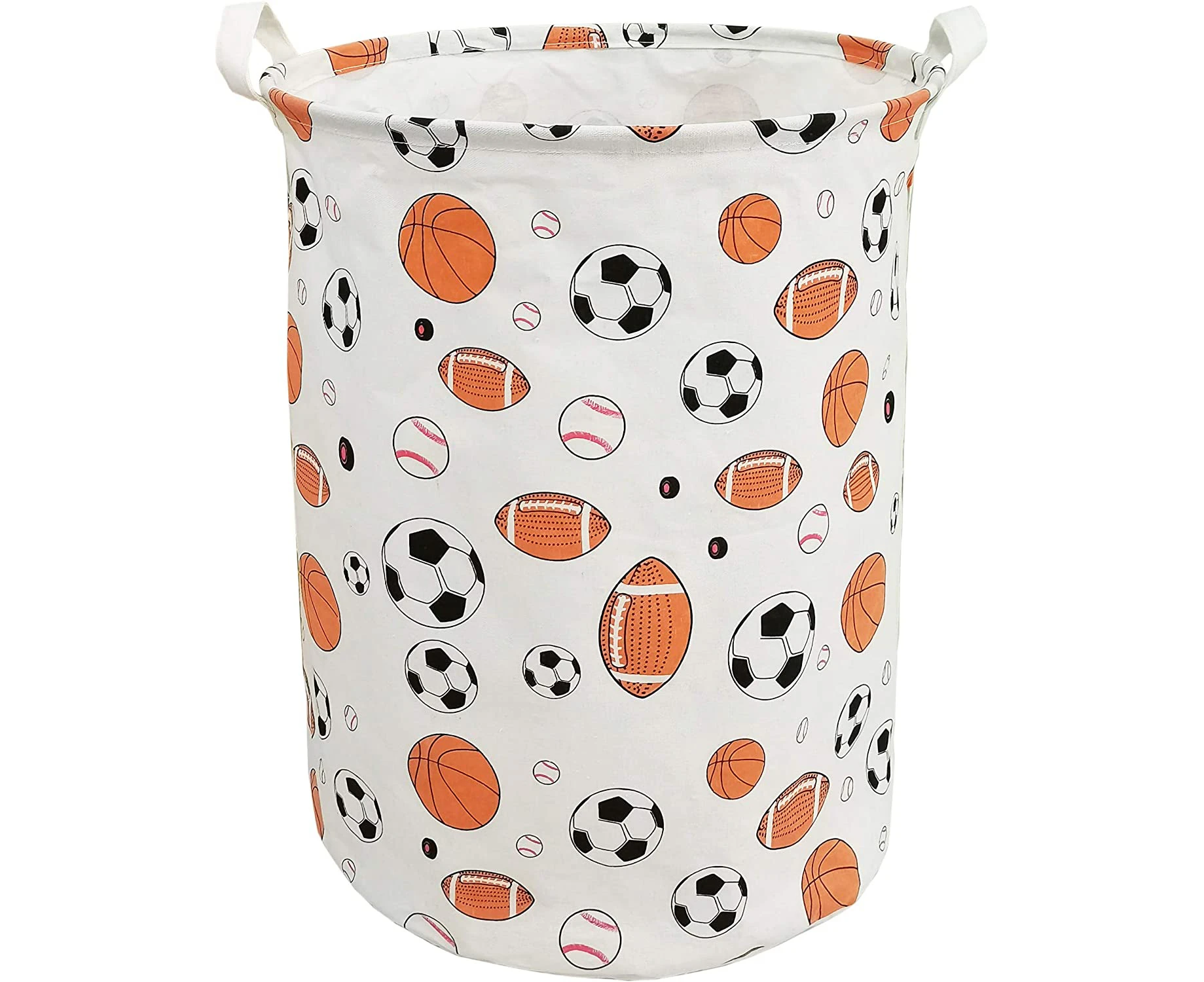 Hamper Storage Baskets Waterproof Collapsible Organizer Large Storage Bins for Dirty Clothes Home and Office Toy Organizer  Basket (Sports Ball)