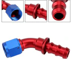 Oil Hose End Fitting, Oil Gas Fuel Line Hose End Male Fitting (45)an6 Red, Blue1pcs