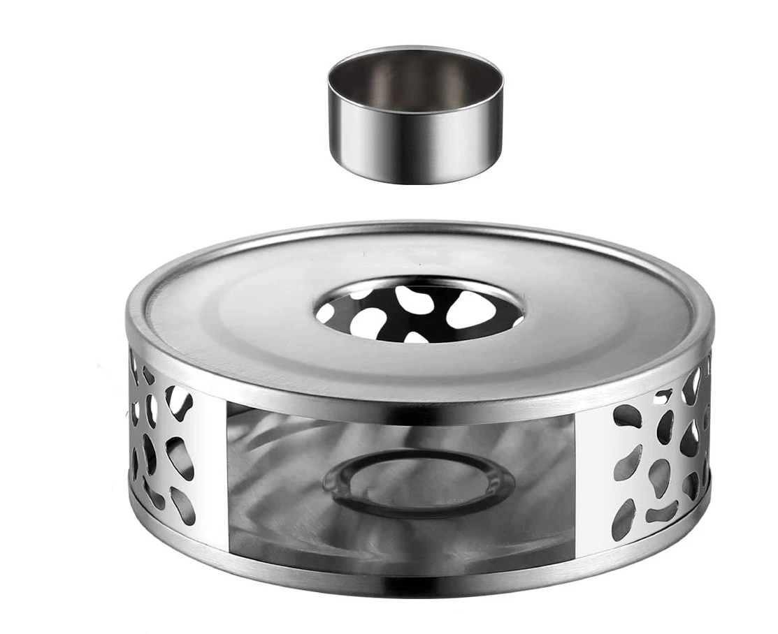 Food warmer made of stainless steel with tea light holder, tea warmer, coffee warmer, tea light, tea warmer