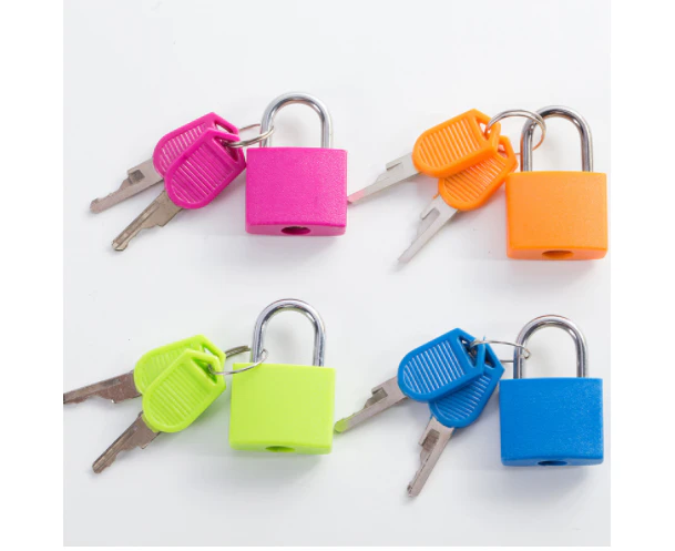 Suitcase Locks with Keys, Small Luggage Padlocks Metal Padlocks Mini Keyed Padlock(4 Pieces)