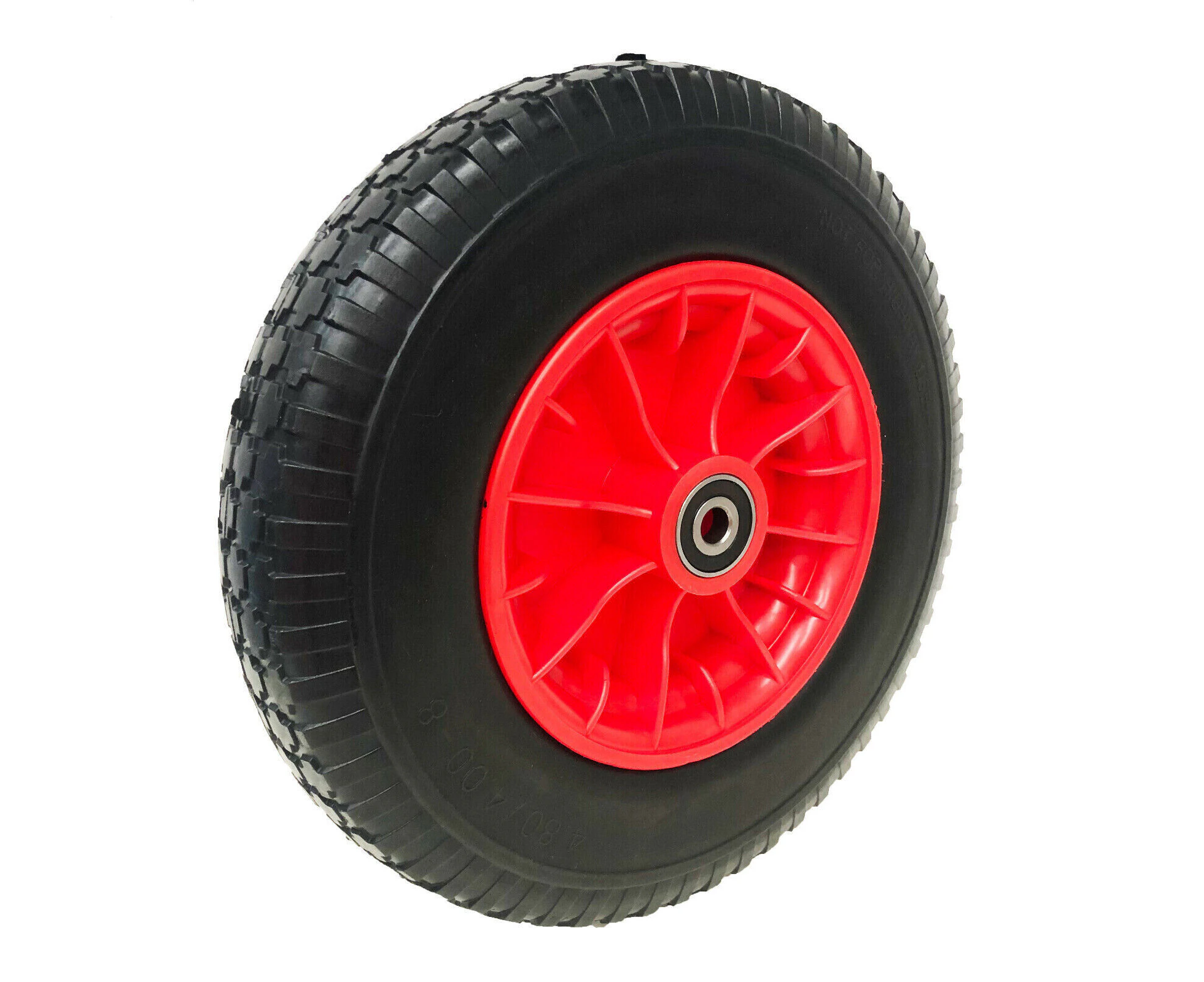 16" 4.80/4.00-8 16mm BORE Solid Tyre Wheel Wheelbarrow Wheels Puncture Proof Plastic Rim