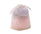 SunnyHouse Solid Color Facial Cleansing Makeup Remover Wipes Mesh Drawstring Storage Bag-01#