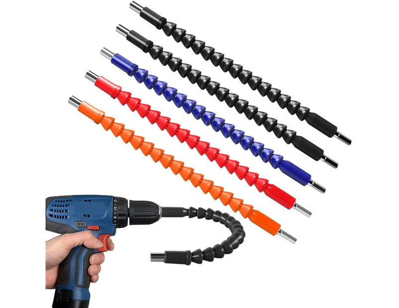 Flexible Angle Extension Kit 5 Pcs 1/4 Inch Flexible Drill Bit Extension Flexible Drill Bits Universal Soft Screwdriver Bits for Drill Bit or Screwdriver