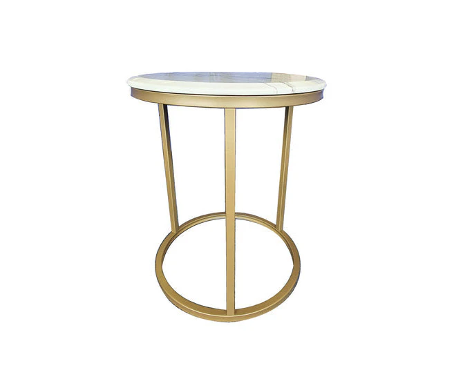 Kelly Side Table - White On Champagne - 45cm