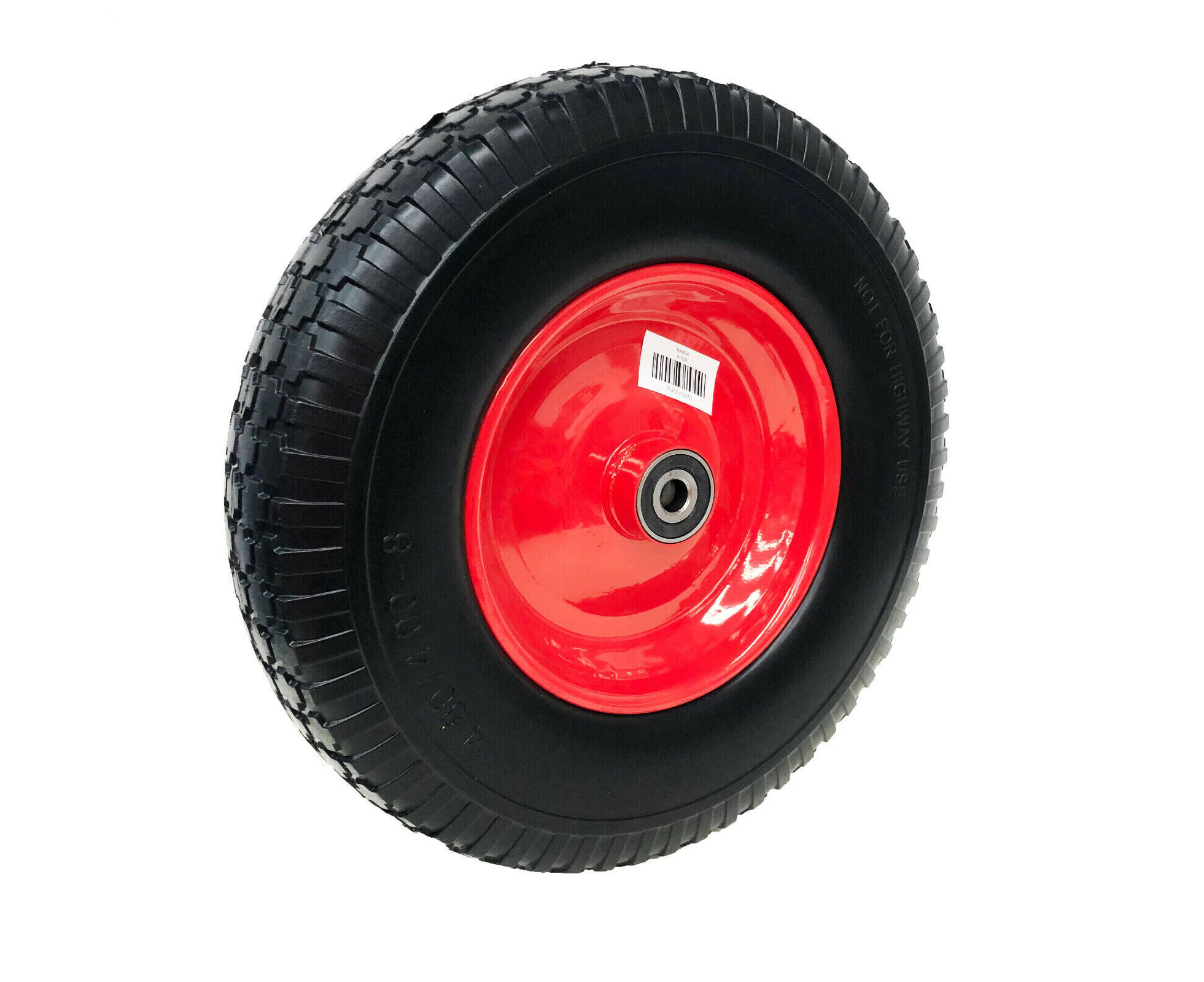 16" 4.80/4.00-8 25mm BORE Solid Tyre Wheel Wheelbarrow Wheels Puncture Proof Steel Rim