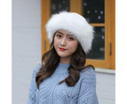 Mongolian Men Women Winter Faux Fur Suede Fluffy Beanie Warm Thick Hat Snow Cap-Wine Red