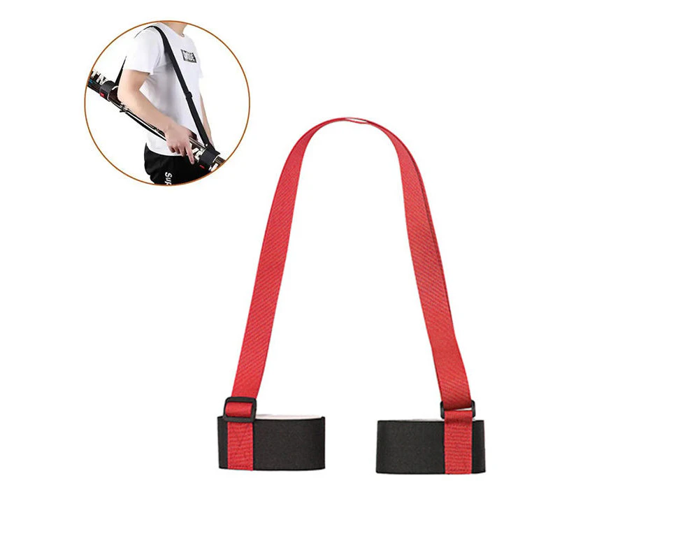 GEERTOP Adjustable Skiing Pole Handle Strap Nylon Carrier Ski Strap-Red