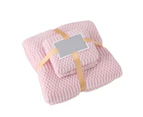 2Pcs Bath Towels Ultra Soft Bath Towel Set - Pink