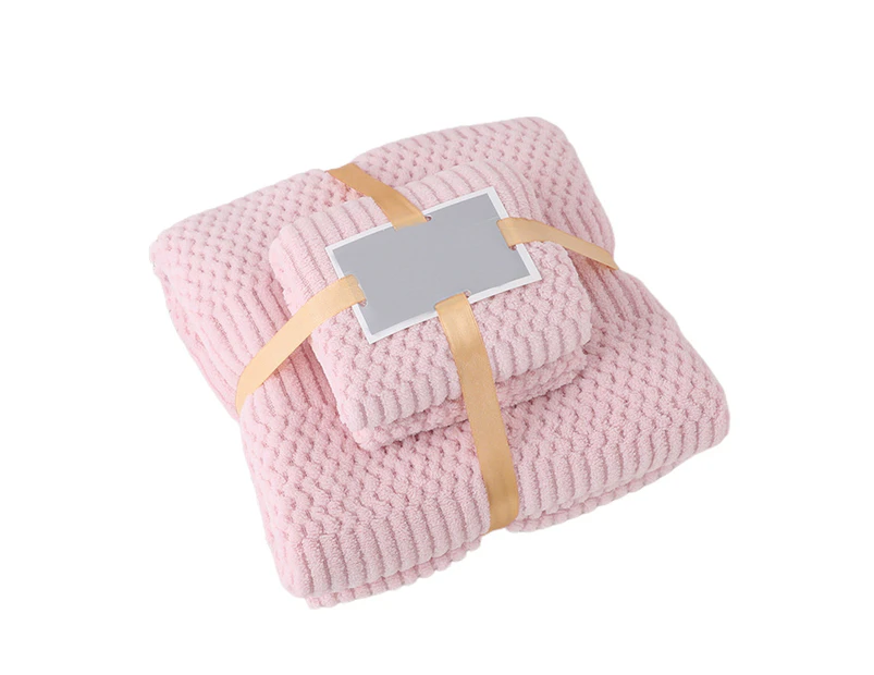 2Pcs Bath Towels Ultra Soft Bath Towel Set - Pink