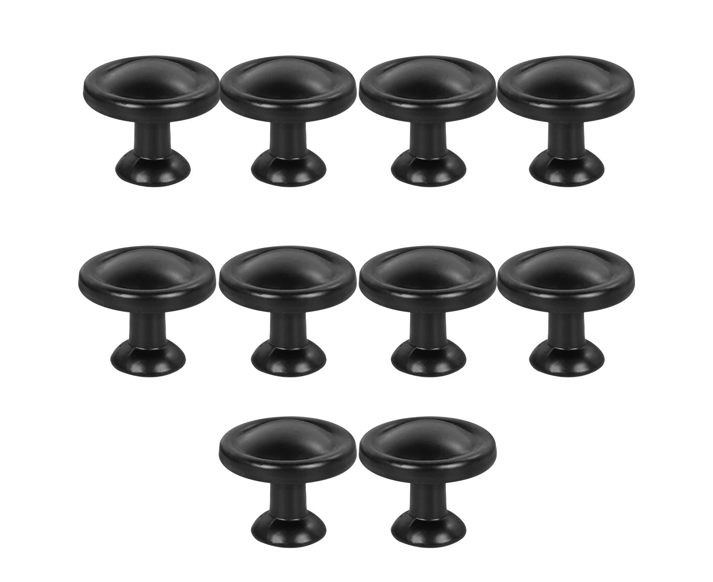 10pcs Door Round Handles Kitchen Cabinet Knobs Cupboard Wardrobe Pull Knobs (Black)