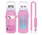 2L Neoprene Water Bottle Carrier Bag Bottle Pouch Sleeve-Pink