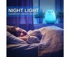 Kids Night Light Usb Rechargeable Bedside Lamp Silicone Penguin Baby Sleep Aid Warm Light Dimmable Touch Control