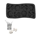 Skull And Crossbones Ice Tray , Easy Release Ice Cube, For Whiskey, Cocktail, Mixed Drinks,Black