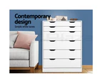 Artiss 6 Chest of Drawers Tallboy Dresser Table Storage Cabinet White Bedroom