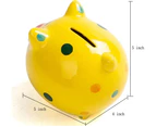 Ceramic Piggy Bank for Kids Coin Bank for Boys and Girls Unique Birthday Gift Nursery Decor Piggy Banks Green (5x5x4inch)