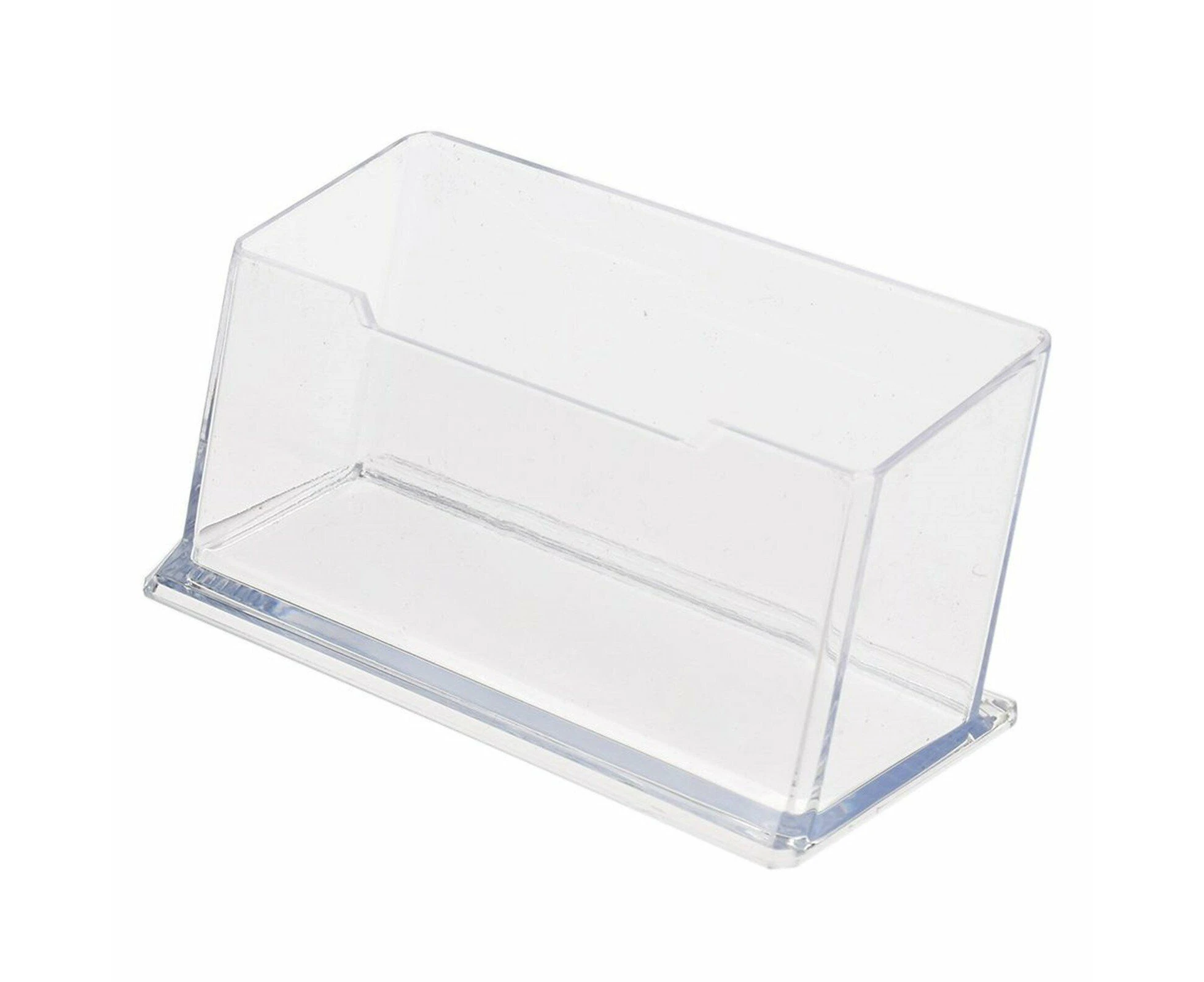 10Pcs Business Card Holder Display Clear Desktop PMMA Stand Plastic Desk Shelf