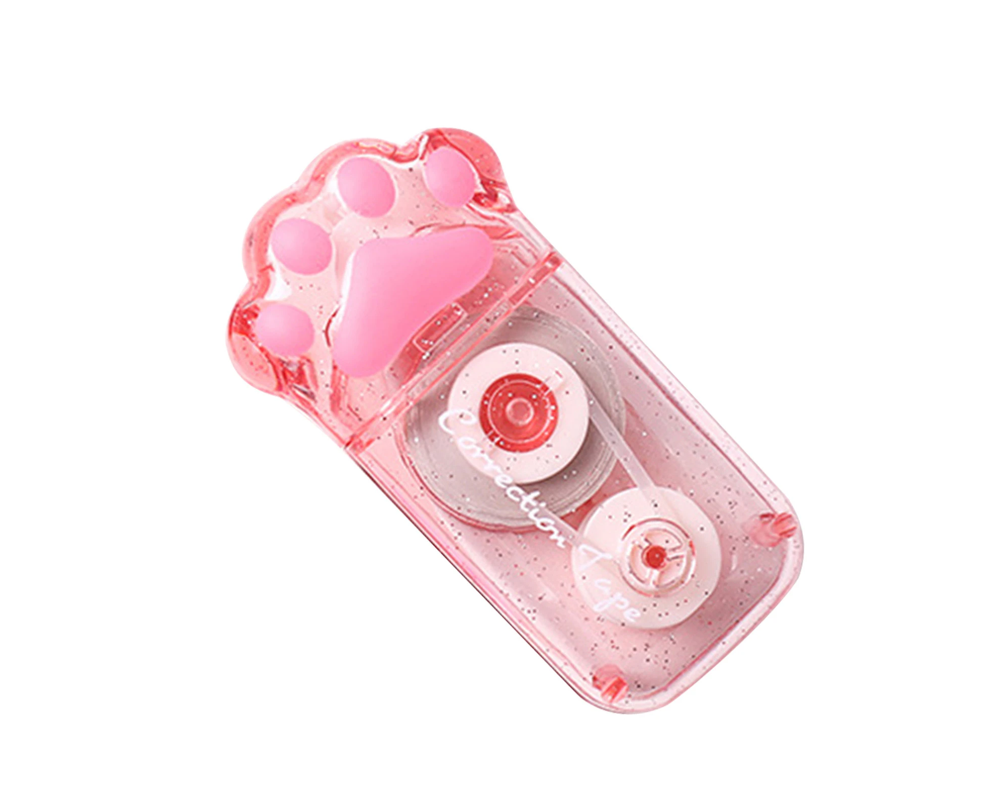 Correction Tape Transparent Smooth Sliding Plastic Lovely Cat Claw White Out Corrector Student Prize - Pink