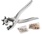Punch Pliers, Eyelet Pliers, Rotating Punch Pliers, 100 Eyelets And 48 Clappers, For Leather, Textiles And Plastics