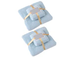 4Pcs Bath Towels Ultra Soft Bath Towel Set - Blue