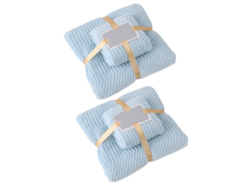 4Pcs Bath Towels Ultra Soft Bath Towel Set - Blue