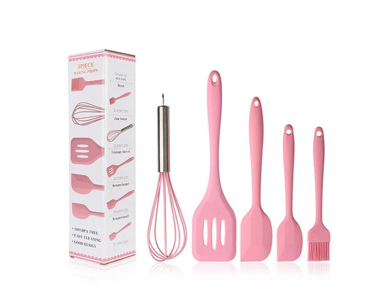 1Set Silicone Kitchen Tools Utensils Set Spatula Shovel Mixing Oil Brush Scraper Heat-resistant Cooking Tool Sets Kitchenware