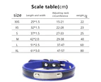 Comfortable Soft Touch Leather Dog Collar Adjustable Durable Anti-Rust Alloy Loop Ring Dark Blue XXS