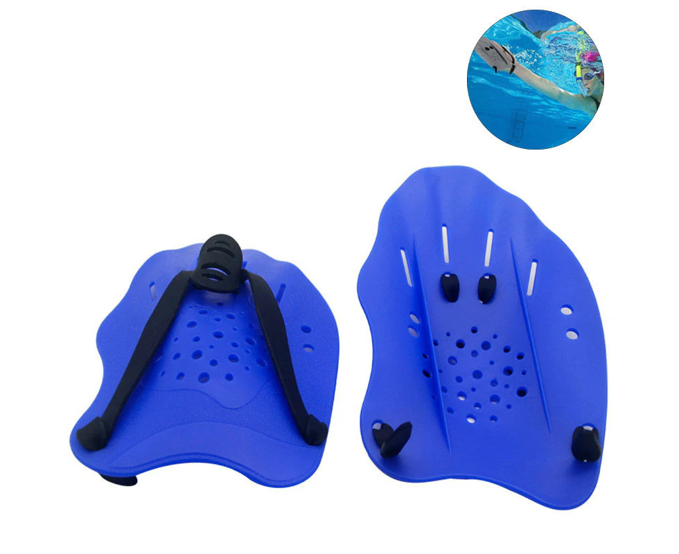 GEERTOP Swim Training Hand Paddles with Adjustable Straps-Blue