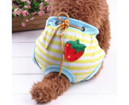 ishuif New Female Pet Dog Puppy Cute Sanitary Pant Short Panty Striped Diaper Underwear-M Red
