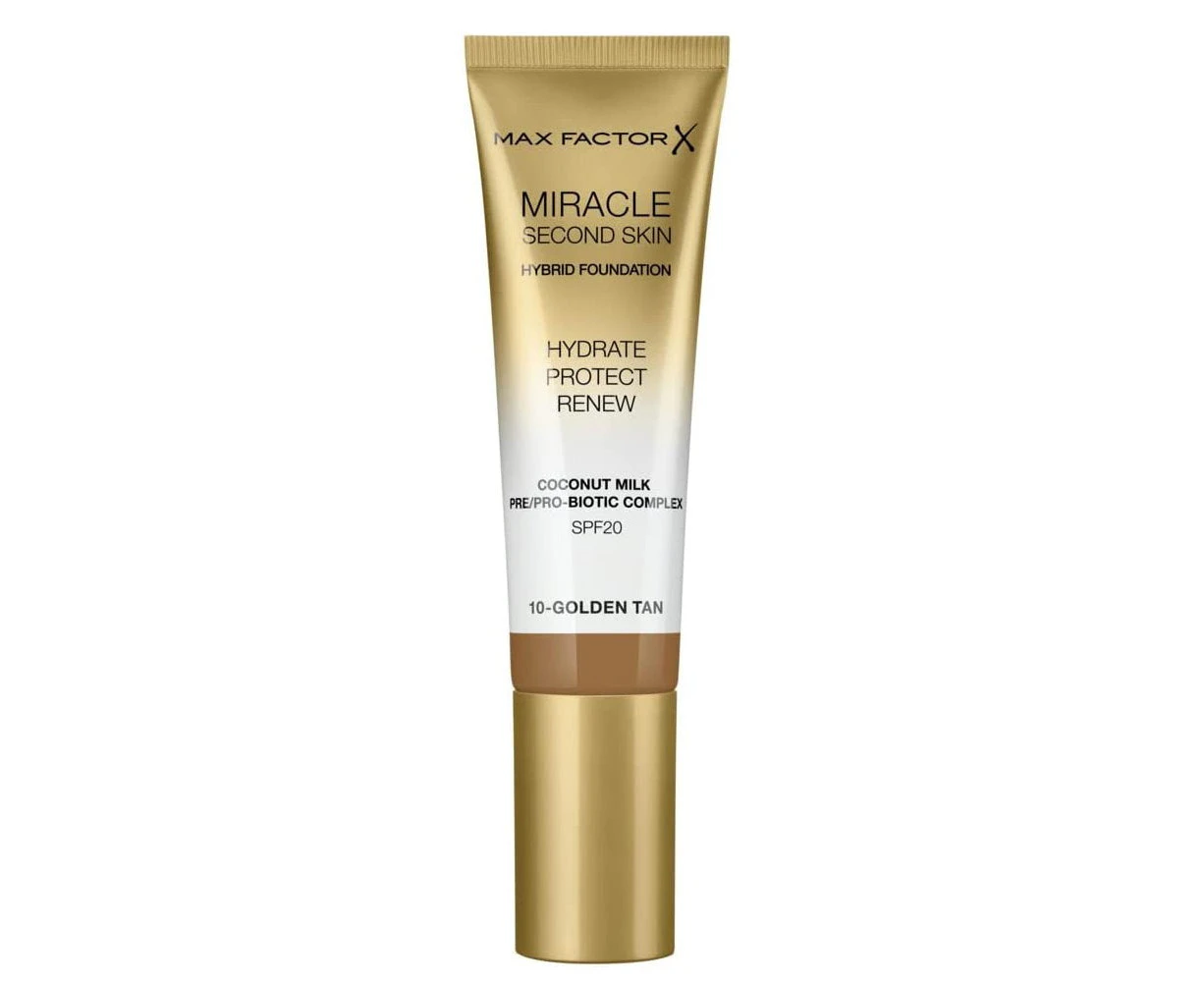 Max Factor Miracle Second Skin Hybrid Foundation SPF20 30mL - 10 Golden Tan