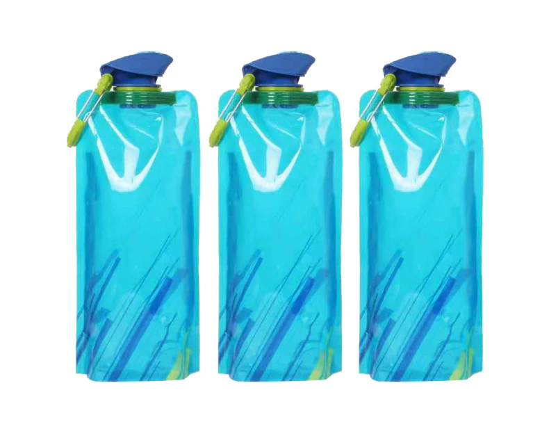 Water Bag,3Pcs Duckbill Folding Water Bag - Bluepack 700Ml Outdoor Sports Collapsible Kettle,Drinking Water Bottle Portable