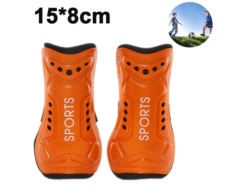 1 Pair Youth Soccer Shin Guards, Lightweight And Breathable Child Calf Protective Gear Soccer Equipment - Children'S Models - Orange