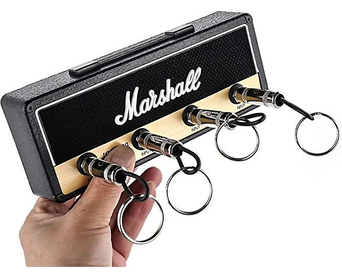 Guitar Key Hooks Key Holder Hanger Wall Mount Keychain Hooks With 4 Guitar Plug Keyrings Self Adhesive Amp