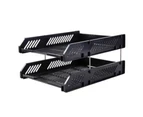 2 Tier Paper Tray Organizers Large Capacity Hollow Desktop File Organizers for Home School Office