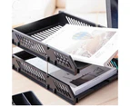 2 Tier Paper Tray Organizers Large Capacity Hollow Desktop File Organizers for Home School Office