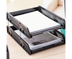 2 Tier Paper Tray Organizers Large Capacity Hollow Desktop File Organizers for Home School Office