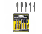 5 pcs Electric Rotary Rasp Embossed Steel Metal File Grinding Head Pack Set Kit