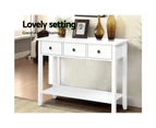 Hallway Console Table Hall Side Entry 3 Drawers Display White Desk Furniture