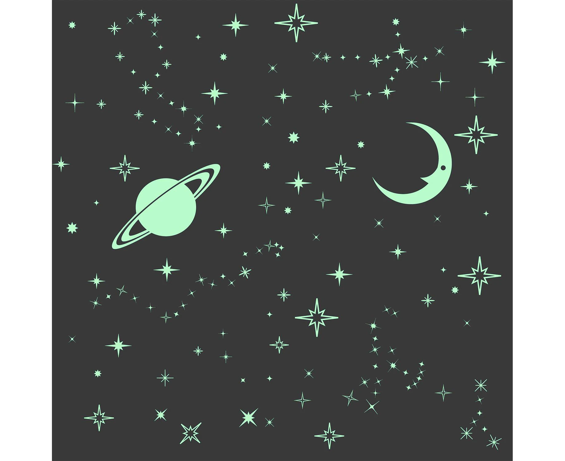 Moon & Stars Glow Kids Room Decoration Wall Stickers Decal Interior